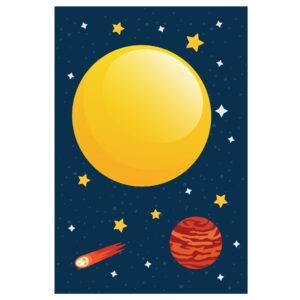 Placa Decorativa Infantil MDF Sistema Solar Sol