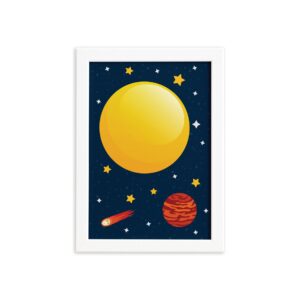 Quadro Decorativo Infantil Sistema Solar Sol 33x43cm