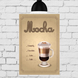 Placa Decorativa MDF Tipos de Café Mocha