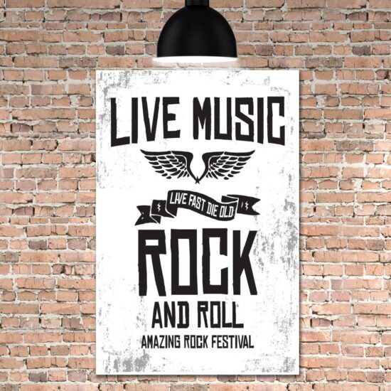 Kit Placa Decorativa MDF Rock e Musica