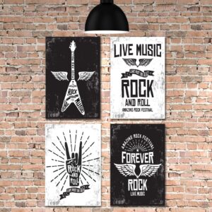 Kit Placa Decorativa MDF Rock e Musica