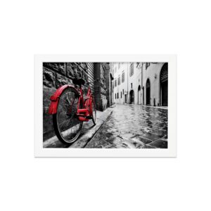 Quadro Itália Foto Bicicleta Moldura Branca