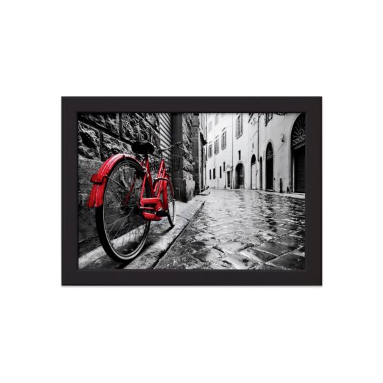 Quadro Itália Foto Bicicleta Moldura Preta