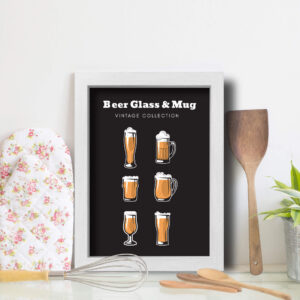 Quadro Cozinha Cerveja Glass & Mug