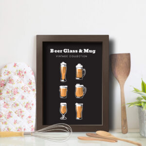 Quadro Cozinha Cerveja Glass & Mug