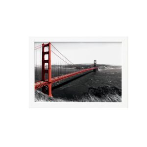 Quadro Golden Gate São Francisco Foto Moldura Branca