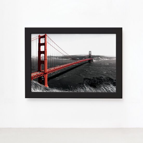 Quadro Golden Gate São Francisco Foto Moldura Preta