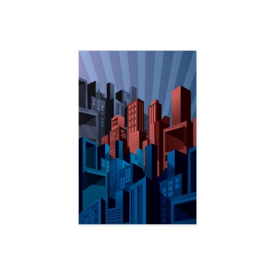 Placa Decorativa Super Heróis Geek Cidade 20x30cm