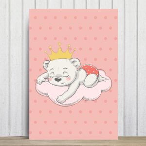 Placa Decorativa Quarto Bebê Ursinha Princesa Nuvem