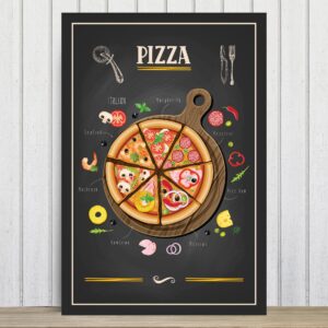 Placa Decorativa MDF Pizza 30x40cm
