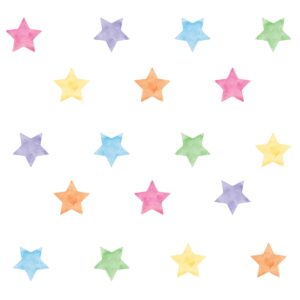 Adesivo de Parede Estrelas Aquarela Colorido 54un