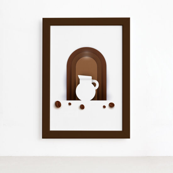 Quadro Decorativo Café Paper Jarra 22x32cm Marrom
