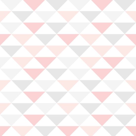 Papel de Parede Geométrico Triângulos Cinza e Rosa 57x270cm
