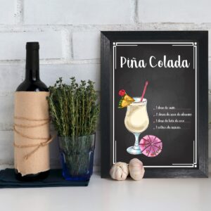 Quadro Bebida Piña Colada 22x32cm Moldura Preta